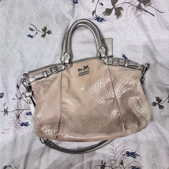 Coach Metallic Tan Leather Hobo Bag - Picture 10 of 16